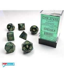 Chessex Chx 27845 - Set 36 Dadi 6 Facce 12mm - Festive Green W/Silver